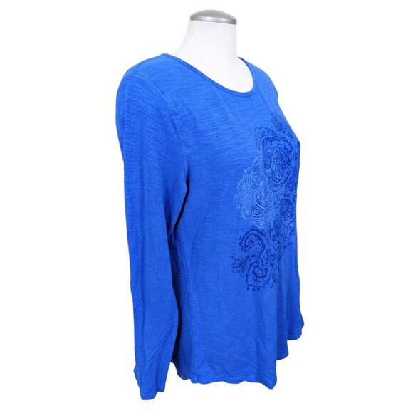 Earth Yoga Top Womens XXL Blue Organic Cotton Long Sleeve Sustainable Organic - Picture 4 of 6